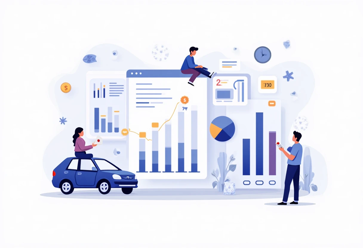 Car loan comparison dashboard illustration